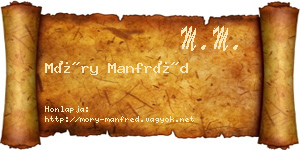 Móry Manfréd névjegykártya